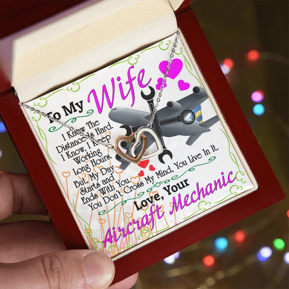 Aircraft Mechanic'S Wife - Interlocking Heart Necklace Interlocking Hearts Necklace