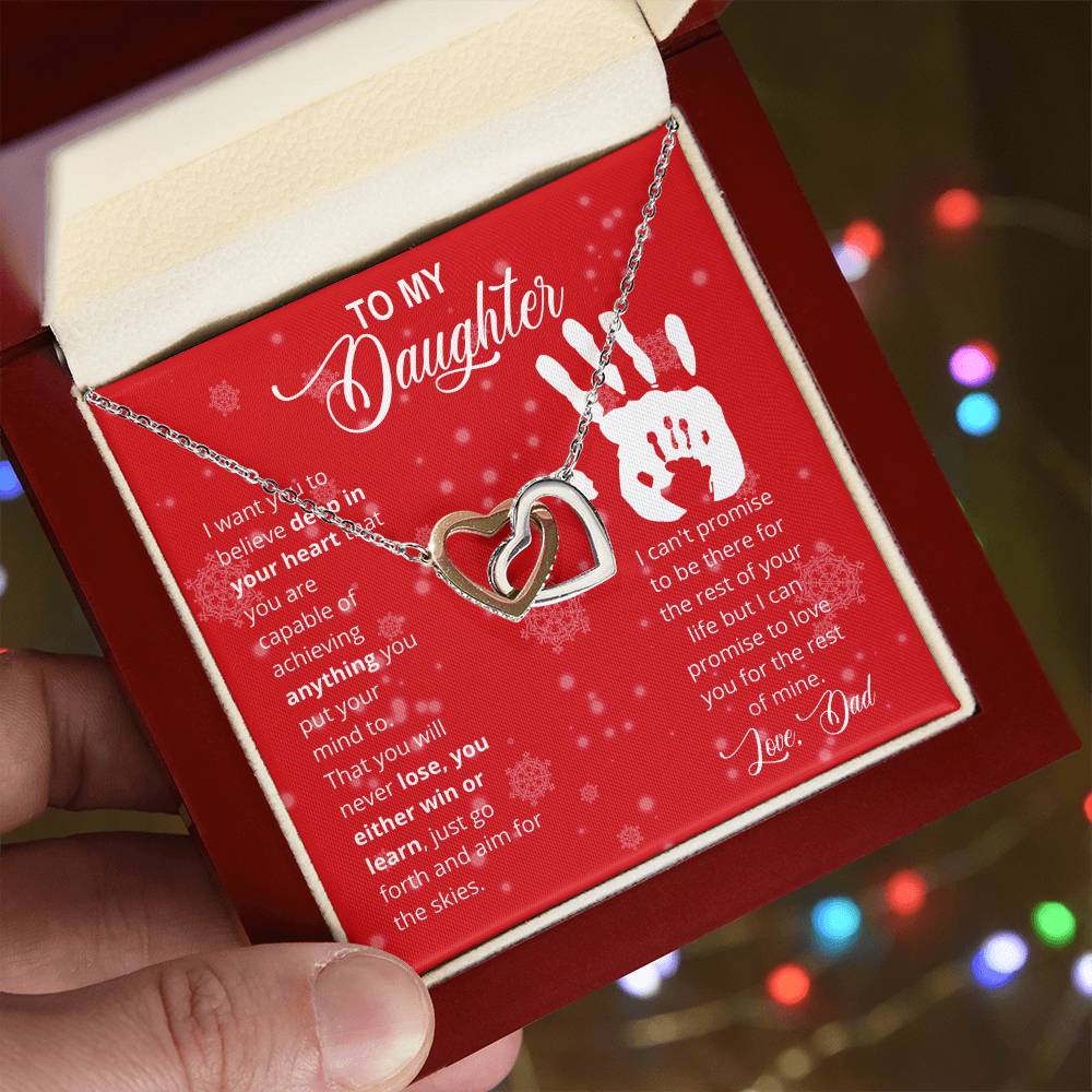 Christmas Gift For Daughter Interlocking Hearts Necklace