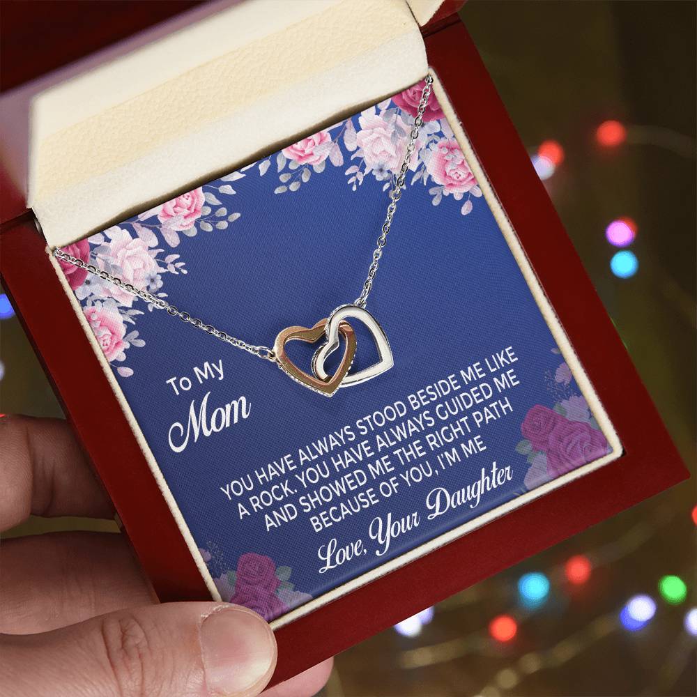 Daughter Mom Gift Mother'S Day Interlocking Hearts Necklace