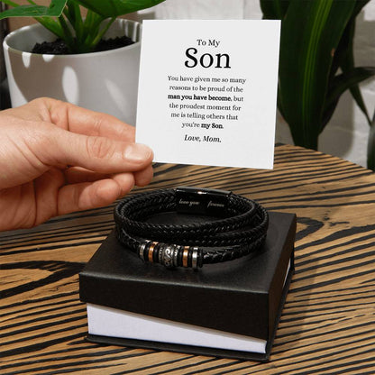Unique Bracelet For Men, Son Bracelet Gift From Mom - Love You Forever Bracelet