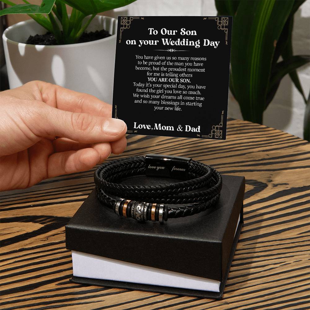 To Our Son On Your Wedding Day - Love You Forever Bracelet