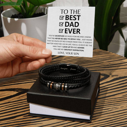 To The Best Dad Ever - You've Sacrificed So Much For Me & I'll Never Be Able To Repay You Premium Bracelet  Gift From Son To Father  Father's Day Gift - Love You Forever Bracelet