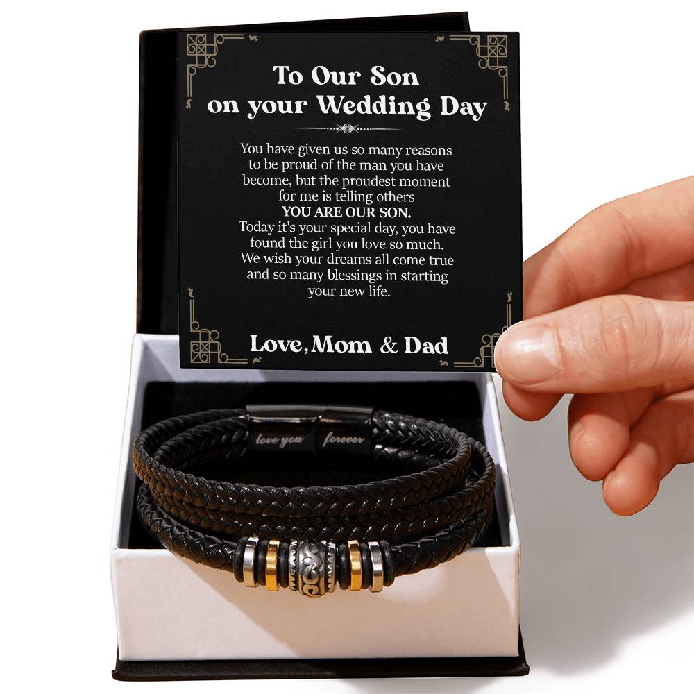 To Our Son On Your Wedding Day - Love You Forever Bracelet