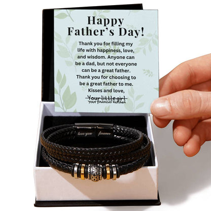 Engraved Men's Bracelet To Dad  Funny Father's Day Gift From Daughter  Engraved Jewelry For Him  From Daughter Customize Message Card - Love You Forever Bracelet