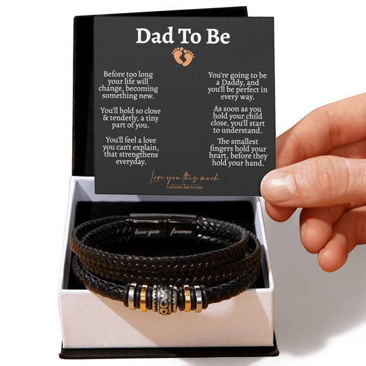Dad To Be Leather Bracelet - Love You Forever Bracelet