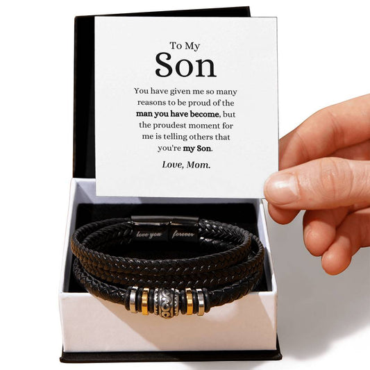 Unique Bracelet For Men, Son Bracelet Gift From Mom - Love You Forever Bracelet