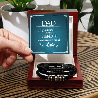 Dad, A Son's First Hero  A Daughters First Love  Love You Forever Bracelet - Love You Forever Bracelet