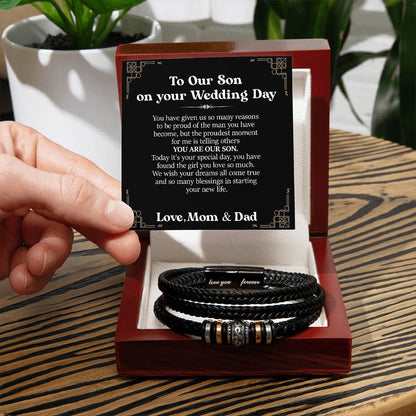 To Our Son On Your Wedding Day - Love You Forever Bracelet