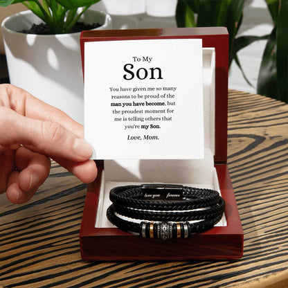 Unique Bracelet For Men, Son Bracelet Gift From Mom - Love You Forever Bracelet