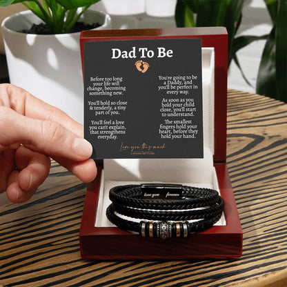Dad To Be Leather Bracelet - Love You Forever Bracelet