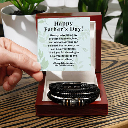 Engraved Men's Bracelet To Dad  Funny Father's Day Gift From Daughter  Engraved Jewelry For Him  From Daughter Customize Message Card - Love You Forever Bracelet