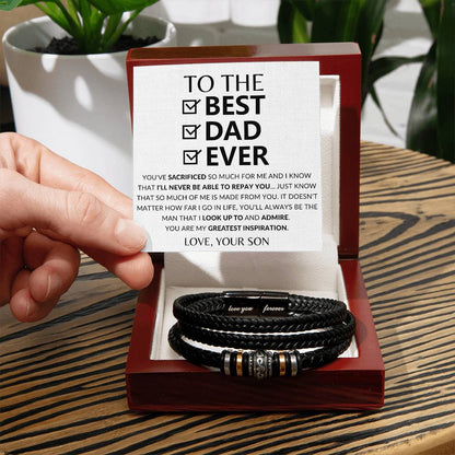 To The Best Dad Ever - You've Sacrificed So Much For Me & I'll Never Be Able To Repay You Premium Bracelet  Gift From Son To Father  Father's Day Gift - Love You Forever Bracelet