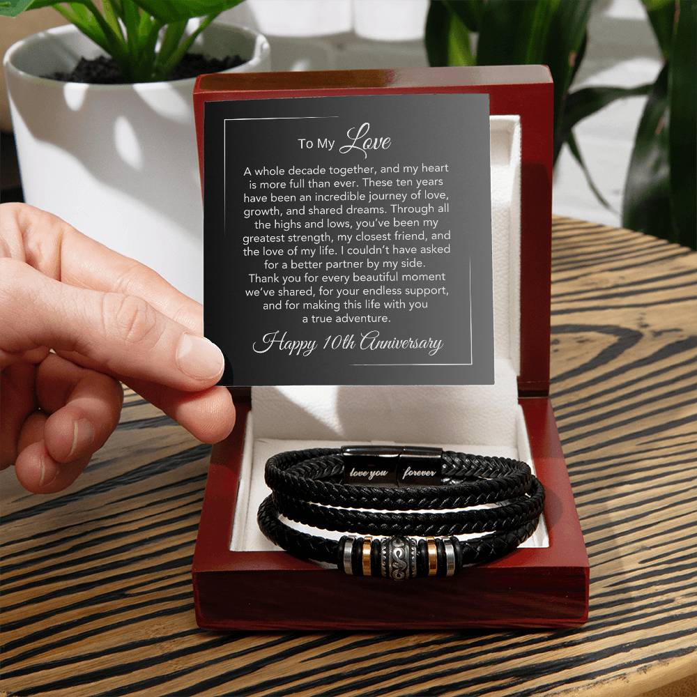 10Th Anniversary Gifts For Men 10 Year Anniversary Gift Ideas For Him, Love You Forever Bracelet - Love You Forever Bracelet