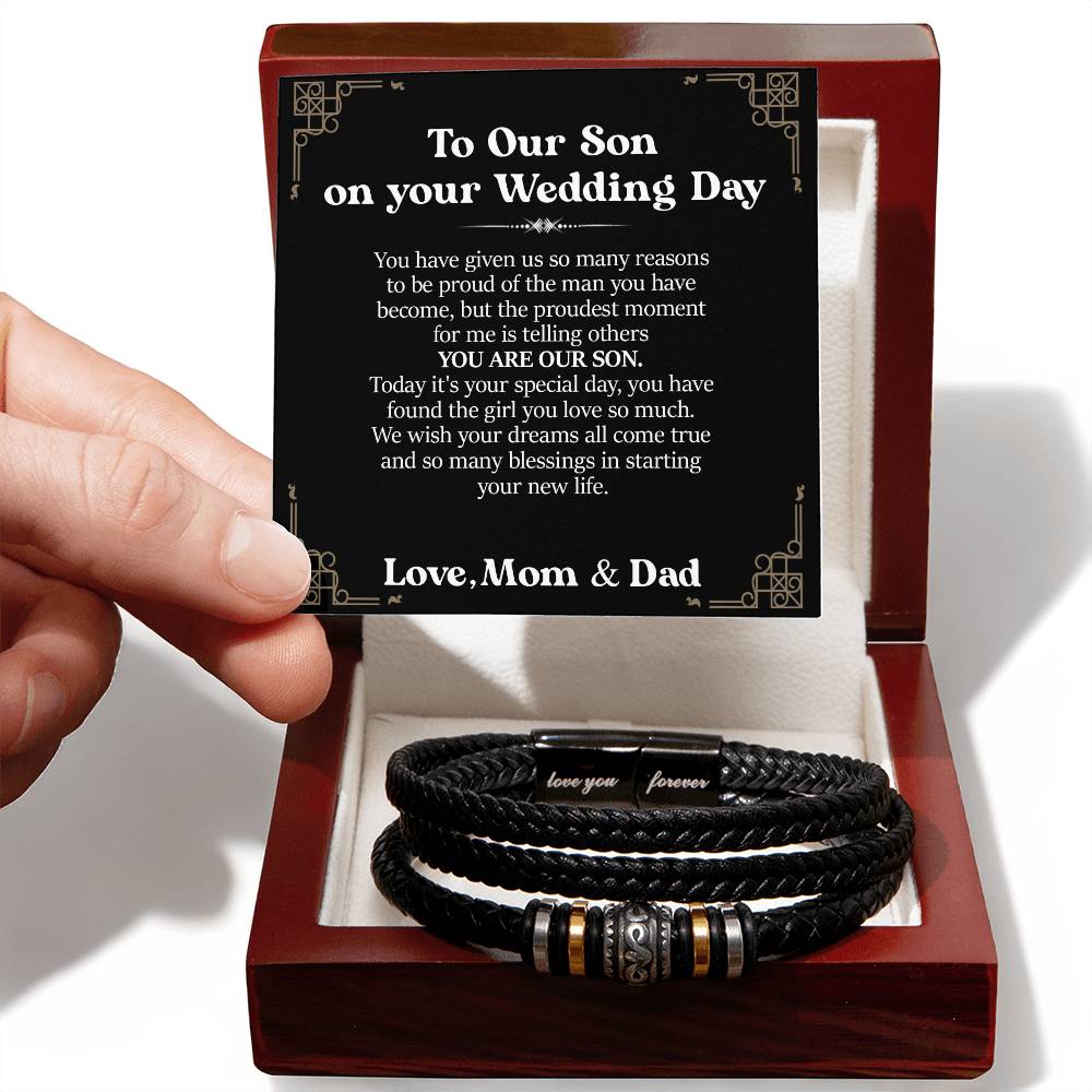 To Our Son On Your Wedding Day - Love You Forever Bracelet