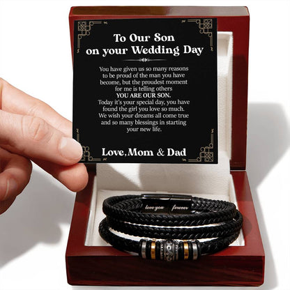 To Our Son On Your Wedding Day - Love You Forever Bracelet