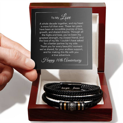 10Th Anniversary Gifts For Men 10 Year Anniversary Gift Ideas For Him, Love You Forever Bracelet - Love You Forever Bracelet