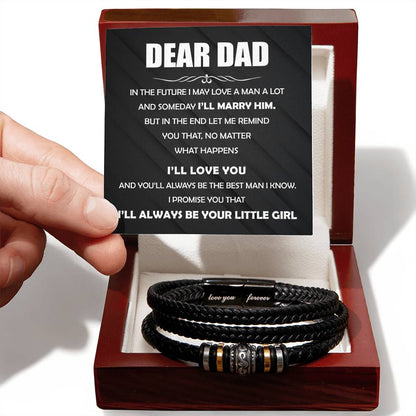 Always You Little Girl - Vegan Leather Bracelet For Dad - Love You Forever Bracelet