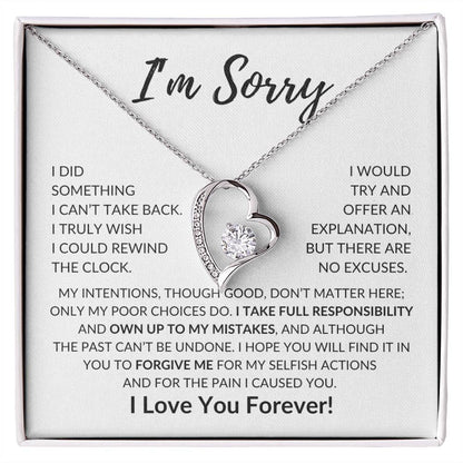Apology Gift For Her  I'M Sorry  Forever Love Necklace Forever Love Necklace