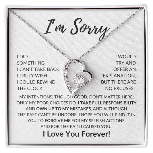Apology Gift For Her  I'M Sorry  Forever Love Necklace Forever Love Necklace