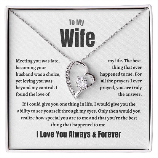Wife Forever Love Necklace  Meeting  You Was Fate   Perfect Gift For Her! Forever Love Necklace
