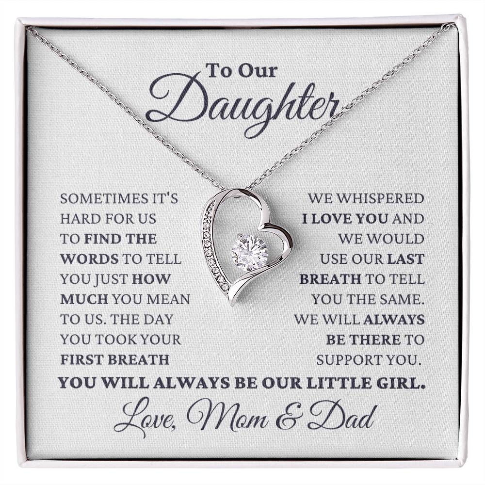 Gift For Daughter Love Mom And Dad Our Little Girl Necklace Forever Love Necklace