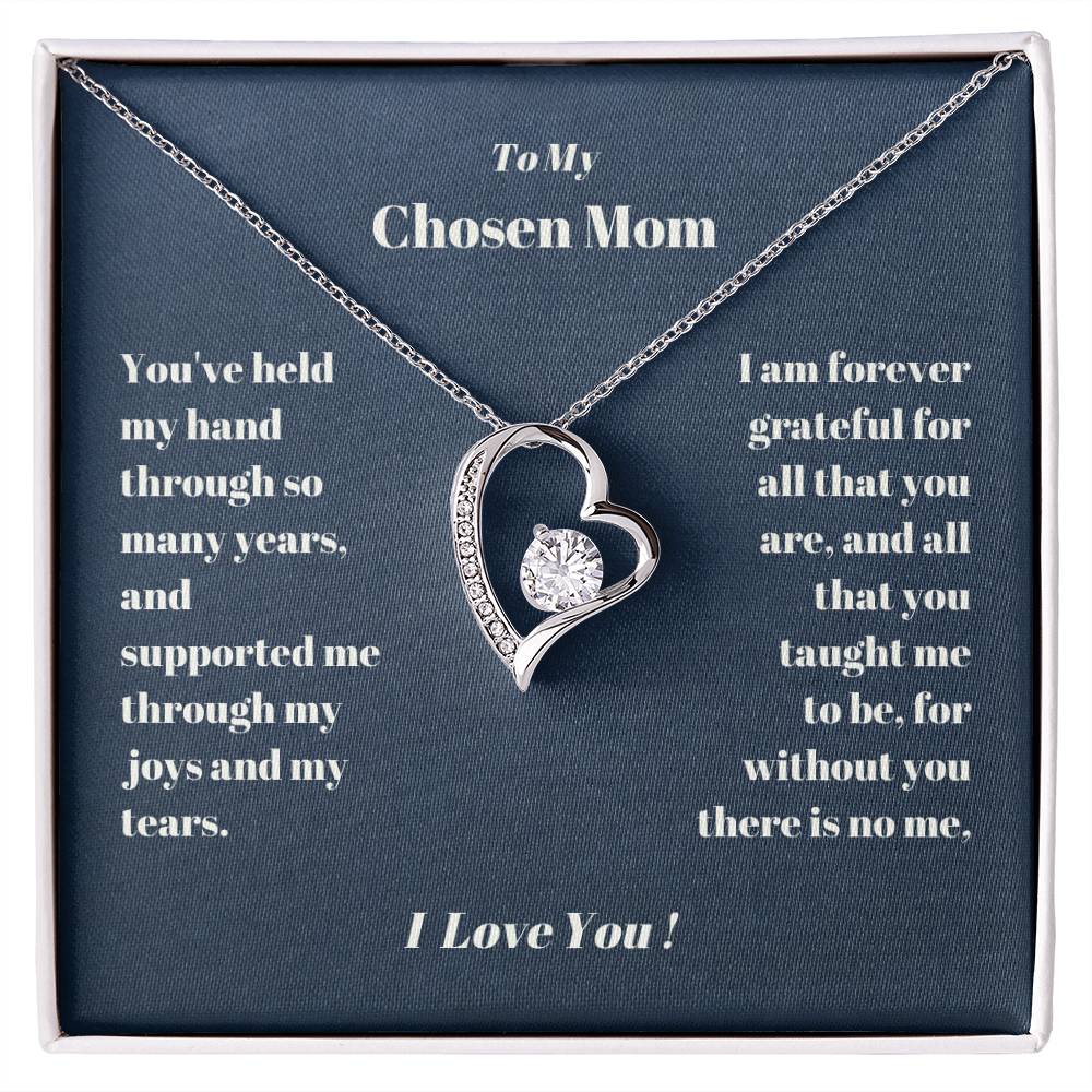 Chosen Mom Heart Necklace Gift Forever Love Necklace