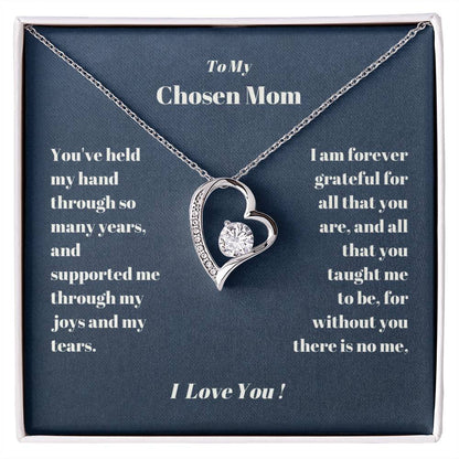 Chosen Mom Heart Necklace Gift Forever Love Necklace