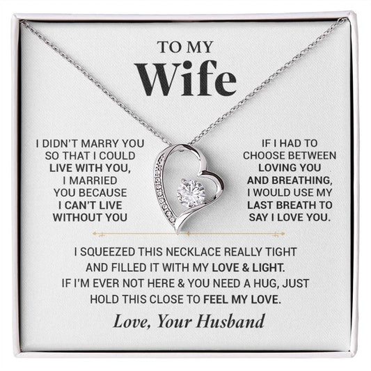 To My Wife Necklace, Christmas Gift For Wife, Christmas Gifts For Her, Wife Gift Forever Love Necklace