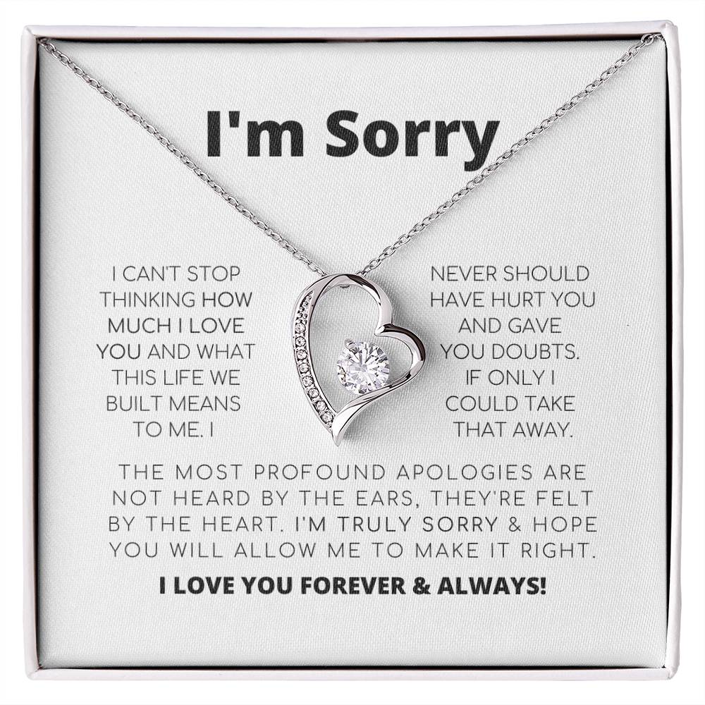 Apology Gift For Her - I'M Truly Sorry - Forever Love Necklace Forever Love Necklace