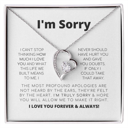 Apology Gift For Her - I'M Truly Sorry - Forever Love Necklace Forever Love Necklace