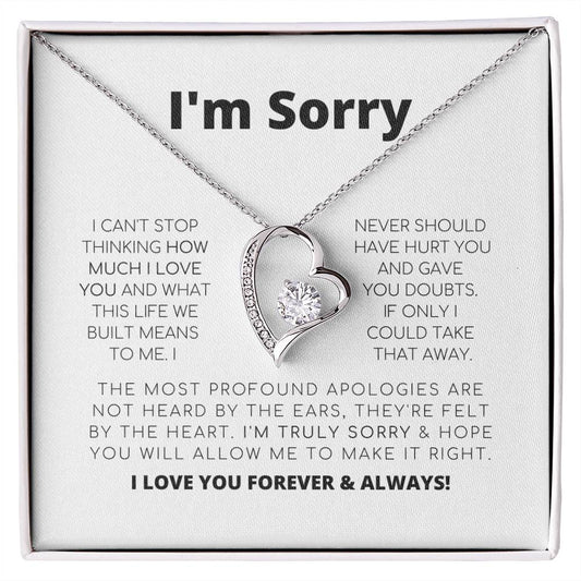 Apology Gift For Her - I'M Truly Sorry - Forever Love Necklace Forever Love Necklace