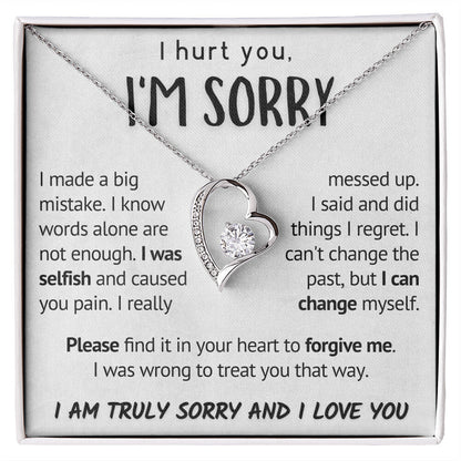 Forgive Me Necklace, Apology Jewelry, Sorry Gift Wife, Sorry Gift Girlfriend, Sorry Gift Friend, Sorry Gift, Sorry Card, Heartfelt Message Forever Love Necklace