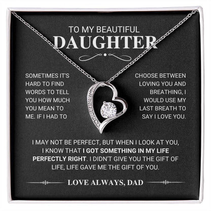 Daughter My Last Breath Forever Love Necklace Gift Forever Love Necklace