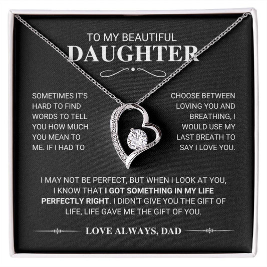 Daughter My Last Breath Forever Love Necklace Gift Forever Love Necklace