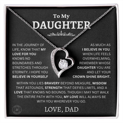 Gift For Daughter From Dad Let Your Crown Shine Bright Necklace Forever Love Necklace