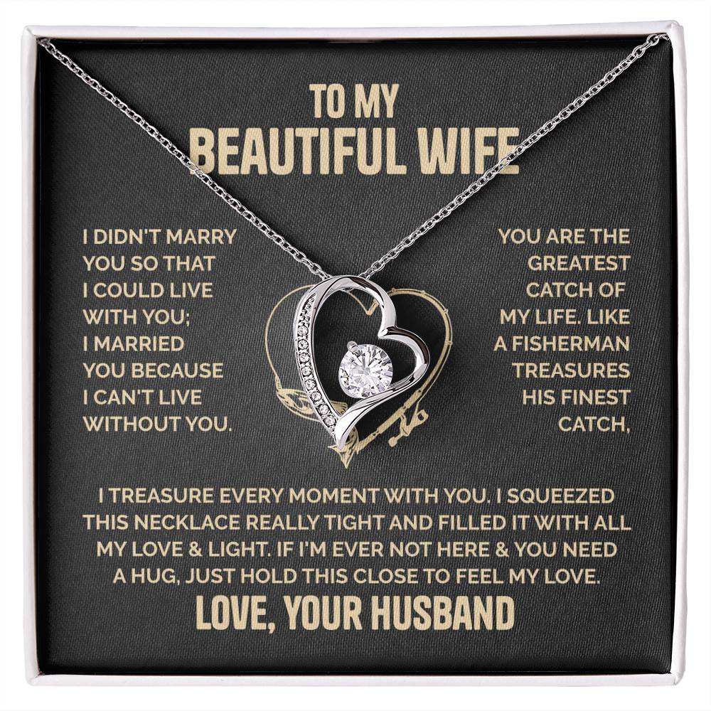 Beautiful Wife Heart Necklace  Love Husband Forever Love Necklace