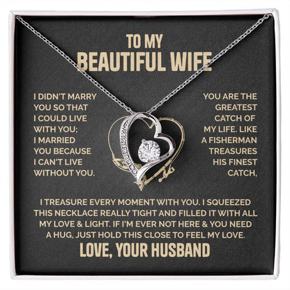 Beautiful Wife Heart Necklace  Love Husband Forever Love Necklace