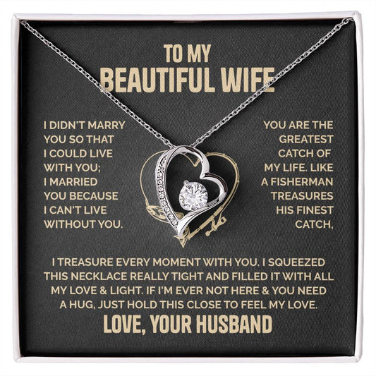 Beautiful Wife Heart Necklace  Love Husband Forever Love Necklace