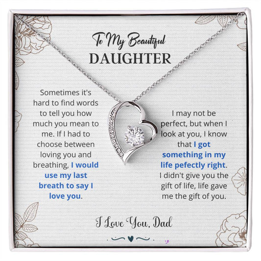 Daughter - I Love You Forever Love Necklace Gift For Daughter, Gift From Dad, Daughter Gift, Daughter Necklace, Father Daughter Gift, Birthday Gift Forever Love Necklace