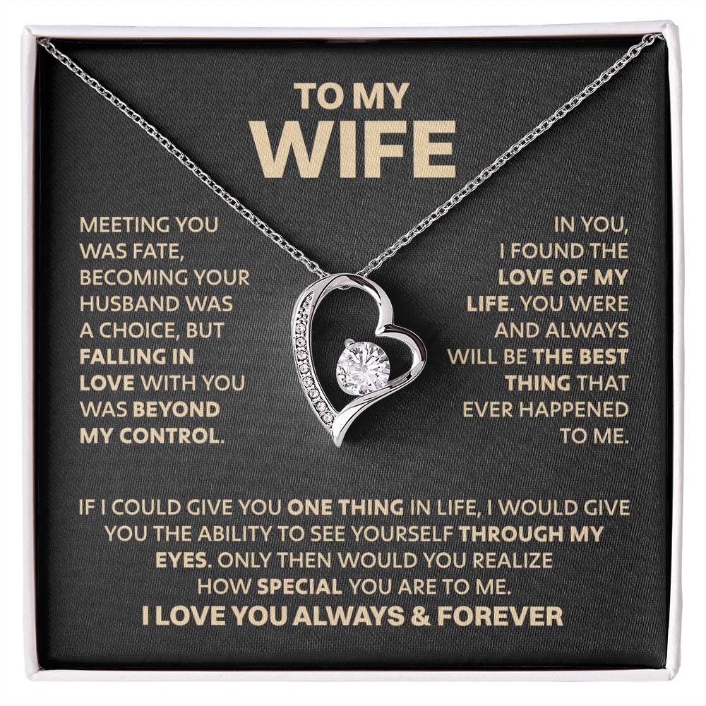 Wife Heart Necklace  Meeting You Was Fate  Forever Love Necklace