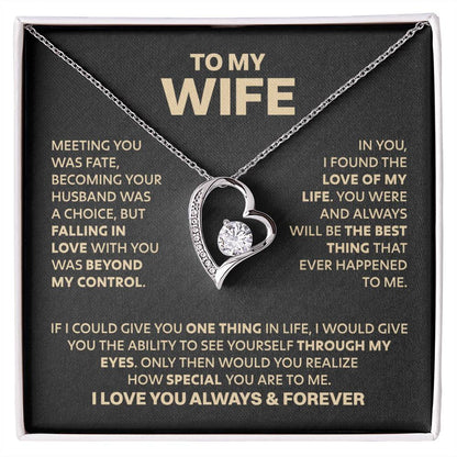 Wife Heart Necklace  Meeting You Was Fate  Forever Love Necklace
