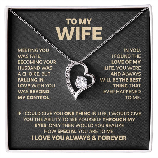 Wife Heart Necklace  Meeting You Was Fate  Forever Love Necklace