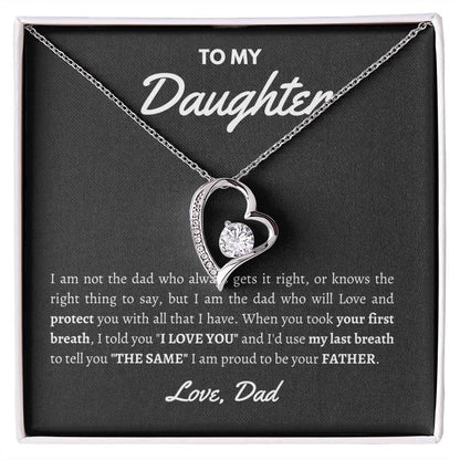 Xmas Love Necklace Gift From Dad - Show Her Your Love With This Unique Father-Daughter Jewelry For Birthday 2 Forever Love Necklace