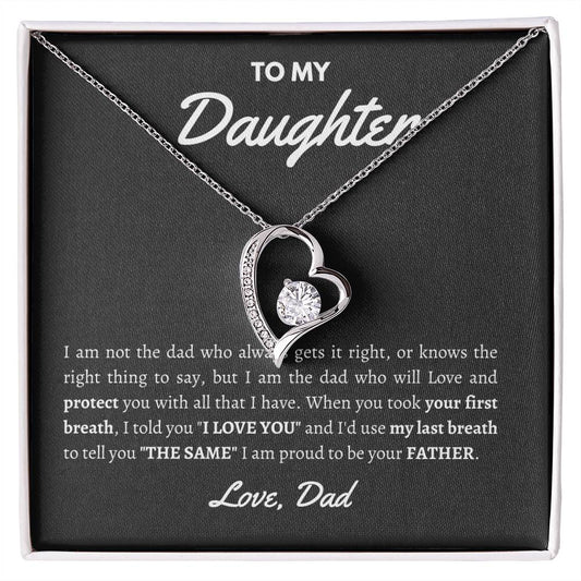 Xmas Love Necklace Gift From Dad - Show Her Your Love With This Unique Father-Daughter Jewelry For Birthday 2 Forever Love Necklace