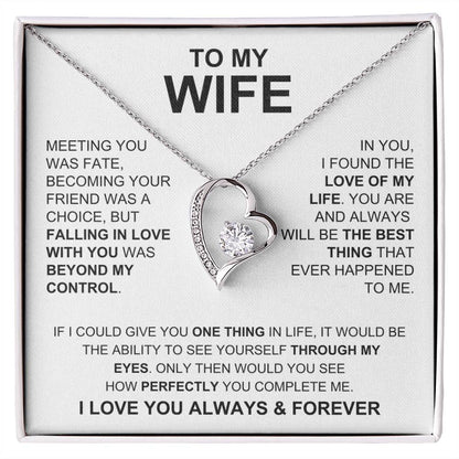 Forever Necklace - To My Wife White Forever Love Necklace