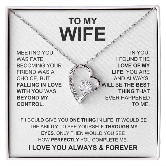Forever Necklace - To My Wife White Forever Love Necklace