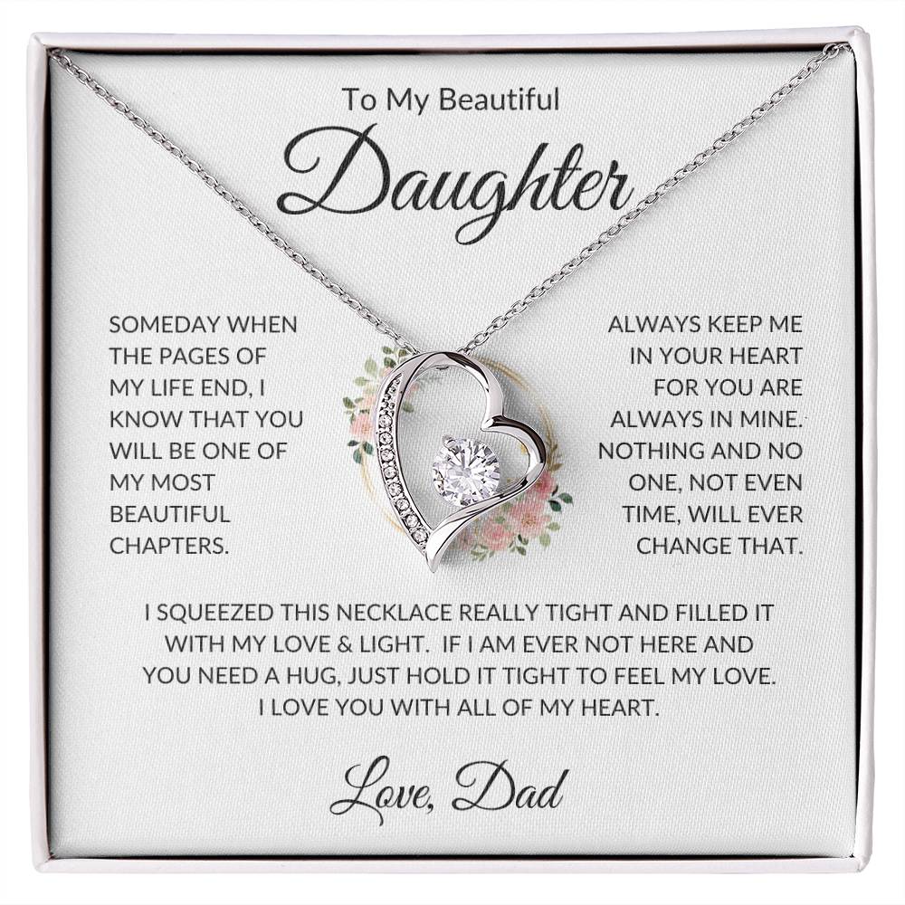 Daughter Love Dad Most Beautiful Chapters  Forever Love Necklace Forever Love Necklace