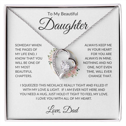 Daughter Love Dad Most Beautiful Chapters  Forever Love Necklace Forever Love Necklace