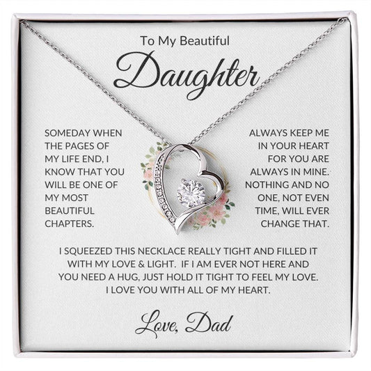 Daughter Love Dad Most Beautiful Chapters  Forever Love Necklace Forever Love Necklace