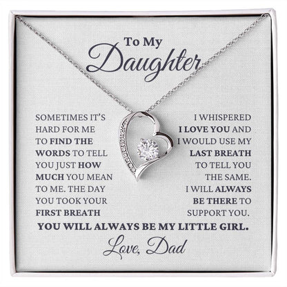Gift For Daughter My Little Girl Necklace Forever Love Necklace